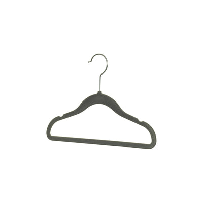 11.75" Grey Flocked/Velvet Ultra-Thin Top and Bottom Hangers