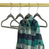 11.75" Grey Flocked/Velvet Ultra-Thin Top and Bottom Hangers