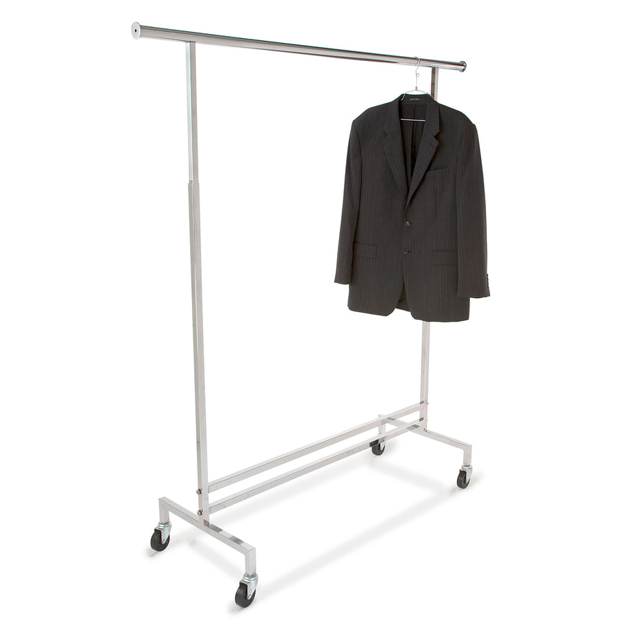 Single Hangrail Rolling Rack - Square Tubing