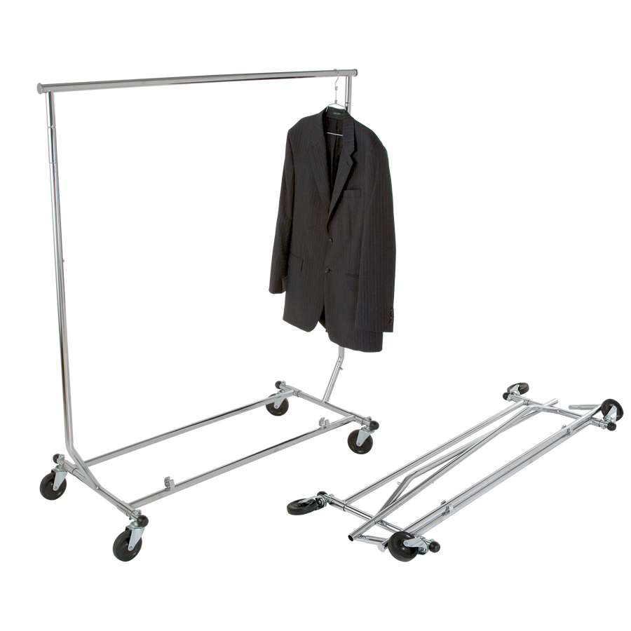 Heavy Duty Salesman's Rack - Collapsible Garment Rack - Round Tubing